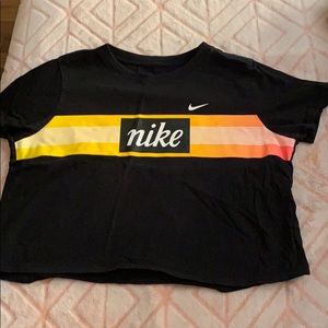 Cropped black Nike shirt